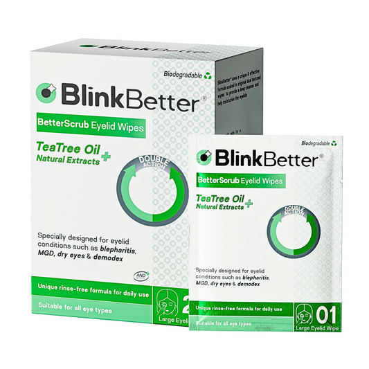 BetterScrub Eyelid Wipes- Tea Tree Oil- 20 Wipes