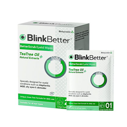 BetterScrub Eyelid Wipes - Instant Relief for Blepharitis (20 Pack)