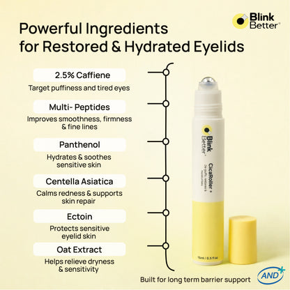 BetterLids CicaRoller+ - Cooling Relief for Puffy, Tired Eyes